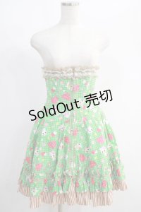 危機裸裸商店 / 子猫とチェックのフリルコルセットスカート  グリーン H-25-01-13-020-GO-SK-KB-ZH