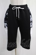 NieR Clothing / 切替ハーフパンツ  黒×白 H-25-01-16-031-PU-PA-KB-ZT265