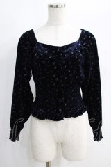 Candy Stripper / FLOWER VELOUR   ネイビー H-25-01-16-050-PU-TO-KB-ZT107