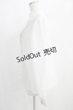 画像2: NieR Clothing / 立ち襟ブラウス F 白 H-25-01-16-053-PU-TO-KB-ZH
