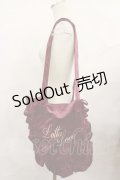 Ank Rouge / ベロアフリルトートバッグ  ボルドー H-25-01-16-1078-CA-BG-NS-ZH