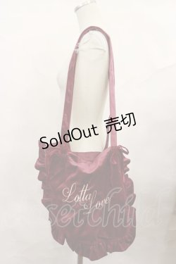 画像1: Ank Rouge / ベロアフリルトートバッグ  ボルドー H-25-01-16-1078-CA-BG-NS-ZH