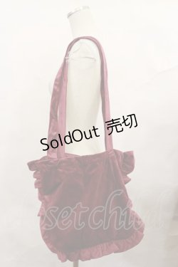 画像2: Ank Rouge / ベロアフリルトートバッグ  ボルドー H-25-01-16-1078-CA-BG-NS-ZH