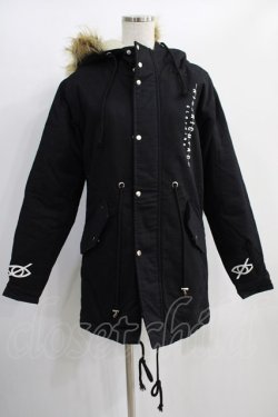 画像1: KRY CLOTHING / フェイクファーモッズコート  黒 H-25-01-16-020-EL-CO-KB-ZT-C036