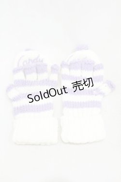 画像2: Candy Stripper / ポンポンハートニットグローブ  オフ×パープル H-25-01-18-1010-PU-ZA-KB-ZT169