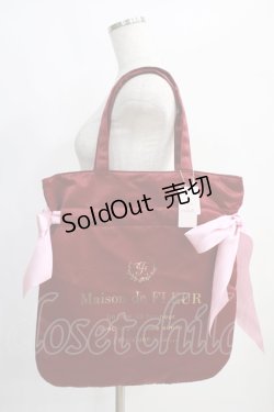 画像1: Maison de FLEUR / 選べるダブルリボントートバッグ  レッド/ピンク H-25-01-18-064-LO-BG-NS-ZH