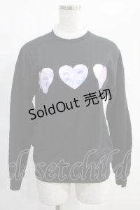 Ank Rouge / ユニコーンハートプリントトップス M ブラック H-25-01-19-033-CA-TO-NS-ZH