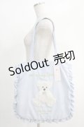 mille fille closet by LODISPOTTO / millerun Bearフリルトートバッグ  サックス H-25-01-19-049-LO-BG-NS-ZH