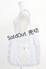 mille fille closet by LODISPOTTO / millerun Bearフリルトートバッグ  サックス H-25-01-19-049-LO-BG-NS-ZH