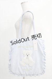 mille fille closet by LODISPOTTO / millerun Bearフリルトートバッグ  サックス H-25-01-19-049-LO-BG-NS-ZH