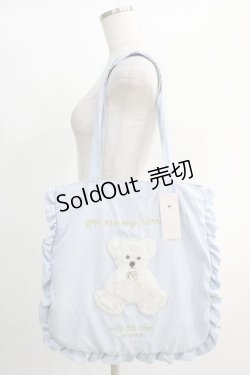 画像1: mille fille closet by LODISPOTTO / millerun Bearフリルトートバッグ  サックス H-25-01-19-049-LO-BG-NS-ZH