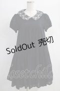 Jane Marple / レースカラーティアード切替ワンピース  黒 H-25-01-19-1007-JM-OP-KB-ZH