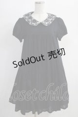Jane Marple / レースカラーティアード切替ワンピース  黒 H-25-01-19-1007-JM-OP-KB-ZH