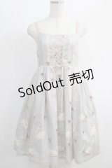 Leur Getter / パール＆スワンレースアップキャミワンピース  ライトグレー H-25-01-19-1011-LU-OP-KB-ZH