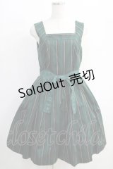 Jane Marple / レジメンタルストライプのドレス  ダークグリーン H-25-01-19-1002-JM-OP-KB-ZT439