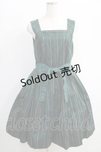 Jane Marple / レジメンタルストライプのドレス  ダークグリーン H-25-01-19-1002-JM-OP-KB-ZT439