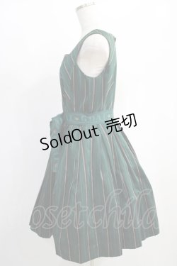 画像2: Jane Marple / レジメンタルストライプのドレス  ダークグリーン H-25-01-19-1002-JM-OP-KB-ZT439