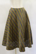 Jane Marple / Regimental stripe circular skirt  ocher H-25-01-20-1042-JM-SK-KB-ZT411
