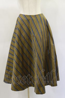 画像1: Jane Marple / Regimental stripe circular skirt  ocher H-25-01-20-1042-JM-SK-KB-ZT411