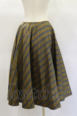 画像2: Jane Marple / Regimental stripe circular skirt  ocher H-25-01-20-1042-JM-SK-KB-ZT411