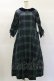 画像1: Jane Marple Dans Le Salon / メモリアルチェックベルベットカラードレス  グリーン×ネイビーチェック H-25-01-20-1073-JM-OP-KB-ZT084 (1)