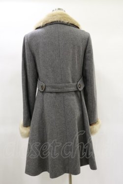 画像2: Jane Marple / ソフトメルトンのロイヤルコート  ミックスグレー×ベージュファー H-25-01-20-2011-JM-CO-KB-ZT-C036