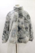 NieR Clothing / 防寒中綿入りキルティングハイネックファーコート  グレー H-25-01-20-2022-PU-CO-KB-ZT-C009
