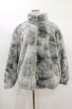 画像1: NieR Clothing / 防寒中綿入りキルティングハイネックファーコート  グレー H-25-01-20-2022-PU-CO-KB-ZT-C009