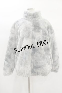 画像1: NieR Clothing / 防寒中綿入りキルティングハイネックファーコート  グレー H-25-01-20-2022-PU-CO-KB-ZT-C009