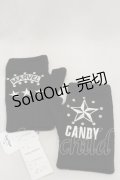 Candy Stripper / フィンガーレスグローブ  黒 H-25-01-21-008-PU-ZA-KB-ZH
