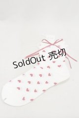 MILK / Babyソックス  ホワイト×レッド H-25-01-21-013-ML-ZA-KB-ZH
