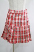 Candy Stripper / CHECK PLEATS MINI SKIRT S レッド H-25-01-21-1041-PU-SK-KB-ZH