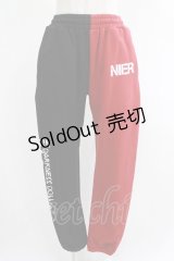 NieR Clothing / TWO-TONE SWEAT PANTS  黒×赤 H-25-01-21-1047-PU-PA-KB-ZH