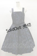Jane Marple / ドットジャガードジャンパースカート  紺 H-25-01-22-057-JM-OP-KB-ZH