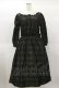 画像1: Jane Marple / Memory shadow check shirring dress  ブラック H-25-01-22-039-JM-OP-KB-ZT030 (1)