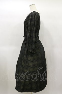 画像3: Jane Marple / Memory shadow check shirring dress  ブラック H-25-01-22-039-JM-OP-KB-ZT030