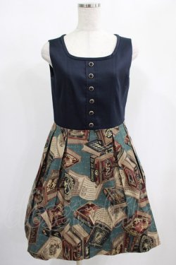 画像1: Jane Marple / フェアリーテイルBOOKビスチェドレス  ネイビー H-25-01-23-3010-JM-OP-KB-ZT084