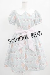 Q-pot. / プードルケーキパフスリーブドレス  ミント H-25-01-23-3002-QP-OP-KB-ZH