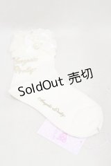 Angelic Pretty / プリンセスロゴクルー丈ソックス  オフ/ゴールド H-25-01-23-063-AP-ZA-NS-ZH