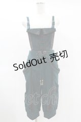 Ozz oneste / チャイナボタンサロペットパンツ  グリーン H-25-01-24-1016-OO-PA-KB-ZH