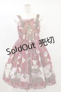 Angelic Pretty / Travelくまちゃんベルトジャンパースカート Free ワイン H-25-01-25-085-AP-OP-NS-ZH