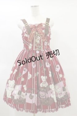 画像1: Angelic Pretty / Travelくまちゃんベルトジャンパースカート Free ワイン H-25-01-25-085-AP-OP-NS-ZH