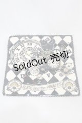 ALICE and the PIRATES / 時計じかけのおすましキャット柄タオルハンカチ  ブラック H-25-01-25-1016-PA-ZA-NS-ZH