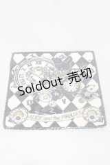 ALICE and the PIRATES / 時計じかけのおすましキャット柄タオルハンカチ  ブラック H-25-01-25-1017-PA-ZA-NS-ZH