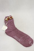 KETTY / ニットモチーフソックス  パープル H-25-01-25-031-EL-ZA-NS-ZH