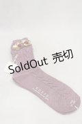 KETTY / ニットモチーフソックス  パープル H-25-01-25-031-EL-ZA-NS-ZH