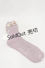 KETTY / ニットモチーフソックス  パープル H-25-01-25-031-EL-ZA-NS-ZH