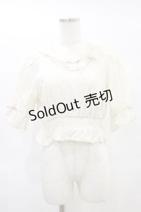 axes femme kawaii / コットンレースブラウス M アイボリー H-25-01-25-051-AX-BL-NS-ZH