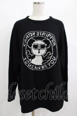 画像1: Candy Stripper / YOU CAN BE YOU PEPE KNIT  2 黒 H-25-01-26-050-PU-TO-KB-ZT044