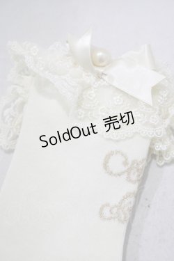 画像2: Angelic Pretty / プリンセスロゴクルー丈ソックス  アイボリー H-25-01-27-072-AP-ZA-NS-ZH